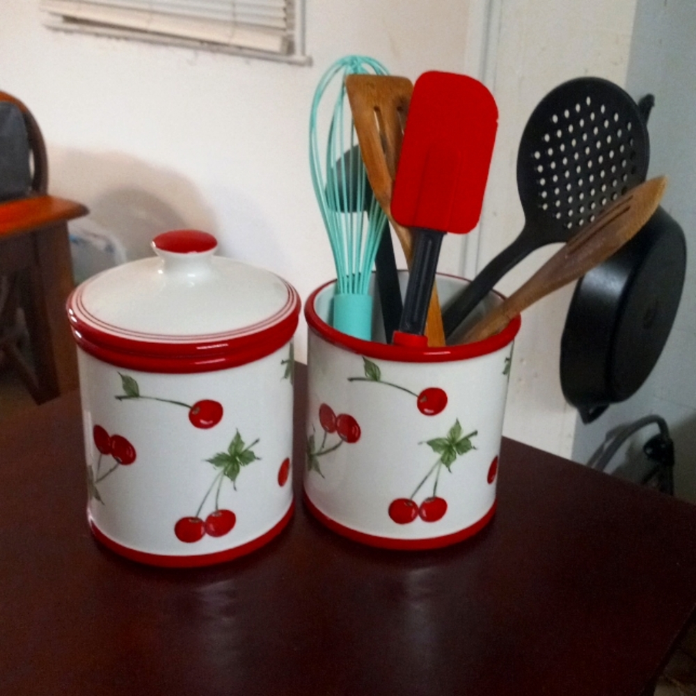 2 cherry canisters